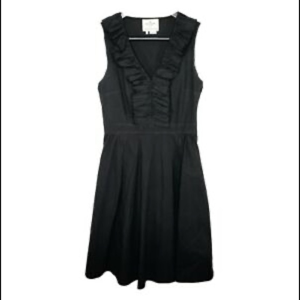 Kate Spade Popplin Ruffle V Neck Dress - Picture 4 of 8
